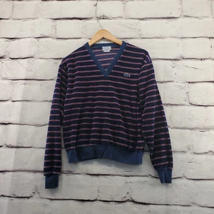 IZOD LACOSTE Shirt Boys 20 Vintage Striped 70s 80s Pullover V-Neck Long Sleeve - Picture 1 of 8