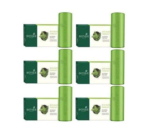 Biotique Basil And Parsley Revitalizing Body Soap, 150g  Pack of 6 AU - Image 1 of 3