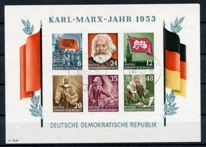 GERMANY DDR 1953 Karl Max Miniature Sheet Block Mi# 9B SIGNED !!! - Picture 1 of 2