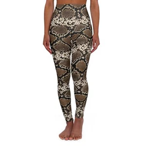 Snakeskin High Waisted Yoga Leggings | Trendy Activewear for Fitness Enthusiasts - Picture 1 of 5