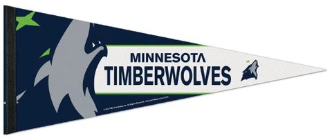 MINNESOTA TIMBERWOLVES Official NBA Basketball Logo-Style Premium Felt PENNANT Cover