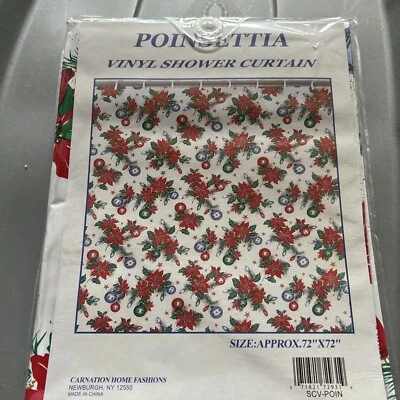 Nuevo Clavel Hogar Moda Navidad Pascua Vinilo 72" por 72" Cortina de Ducha Foto 1 de 2