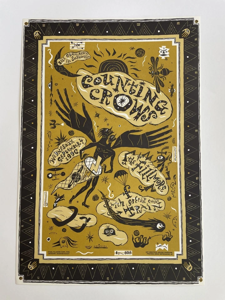 Counting Crows Concert Poster San Francisco 1996 F-235 The Fillmore - Image 1 of 1