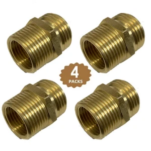 4 Pack 3/4 Male or 1/2 Female NPT Pipe to 3/4 Male Garden Hose GHT Adapter Stock - Picture 1 of 5
