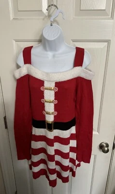 Sexy Navidad Santa Elfo Feo Suéter Vestido Derek Corazón LRG Vacaciones Rojo Divertido Foto 1 de 3