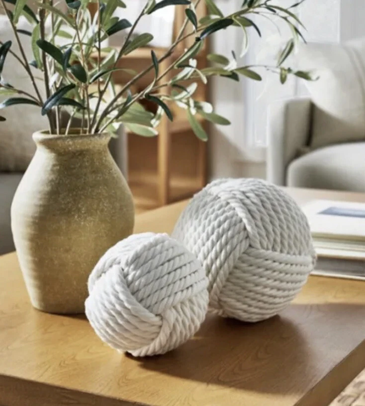 Studio Mcgee Threshold woven Decorative rope balls Set Of 2 Modern Farm