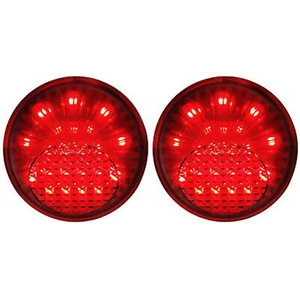37 38 39 40 41 42 Willys Car Truck Red LED Tail Lamp Light Lens & Wiring PAIR - Bild 1 von 7
