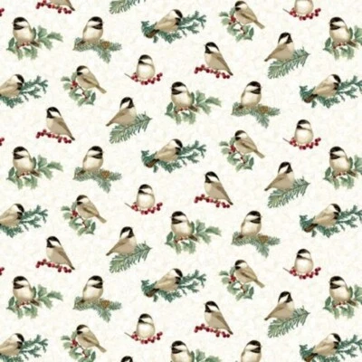 Invierno Elegancia Algodón Navidad Pájaro Jackie Robinson Benartex Por Yarda  Foto 1 de 2