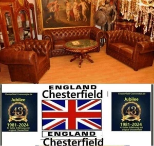 Chesterfield Classik  Leder Garnitur Antik grün 3+2+1 A1SP400 - Bild 1 von 18