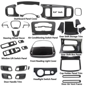 30x Carbon Fiber Inner ABS Full Set Decor Cover Trim Kit for Dodge Charger 2015+ - Picture 1 of 22