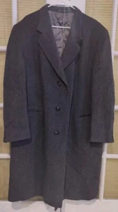 Kindler Men's 46R Gray Wool/Cashmere 44 Long Chesterfield Overcoat - England - Picture 1 of 9