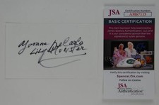Yvonne De Carlo Signed 3x5 Index Card Autographed The Munsters JSA COA