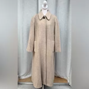 Jaeger Elegant Long Tan Wool Warm Coat - Picture 1 of 13