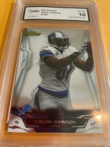 CALVIN JOHNSON LIONS 2014 TOPPS FINEST # 100 GRADED 10 L@@@K - Picture 1 of 2