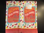 New Set Of 2 Candy Love You More Jellybeans Kitchen Dish Hand Tea Towels Home