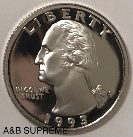 1993 S Washington Quarter Dollar Clad Gem Proof Cover