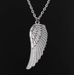Collana catena croce tonda ali angelo argento uomo donna gioielli regalo - Foto 1 di 14
