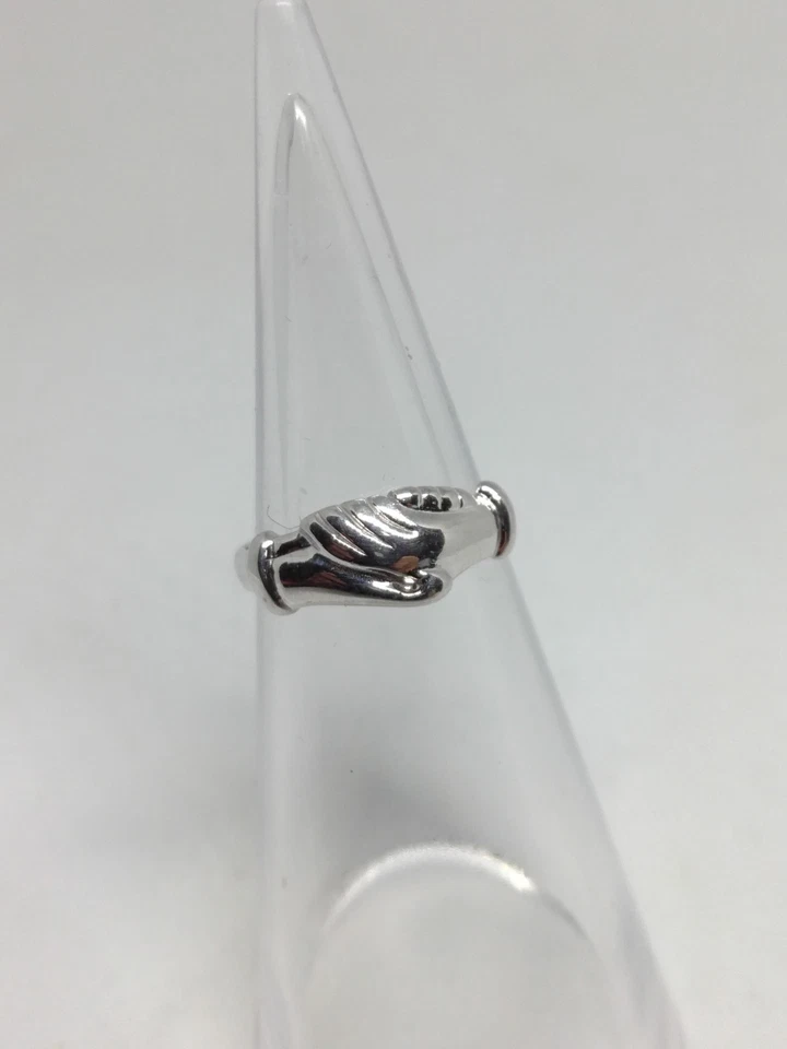 ANELLO FEDE MANI DI SANTA RITA ARGENTO 925/1000 RODIATO MIS 10 a MIS 29 EXPLOIT - Immagine 1 di 4