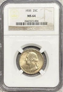 1935 Washington Quarter NGC MS64 - Picture 1 of 4