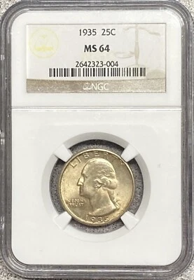 1935 Washington Quarter NGC MS64 - Image 1 of 4