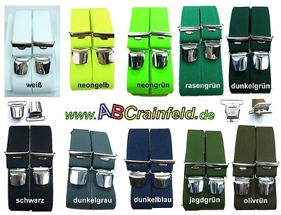 ABC-SUPERIOR feiner Herren Hosenträger 4 extra starke ABC-Clips,35 mm breit