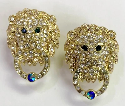 Pendientes perforados HSN Heidi Daus tono bronce "corazón de león" Foto 1 de 4