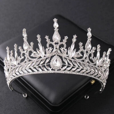 CORONA DIADEMA LUSSO MISS SPOSA BALLERINA COSPLAY FANTASY FOGLIE ARGENTO C23 - Immagine 1 di 2