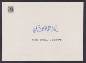 Mercè Bonell, First Female Andorra General Council, autographed Coat of Arms - Picture 1 of 1