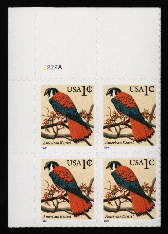 #3031 1c American Kestrel, Plate Block [2222A UL] Mint **ANY 5=FREE SHIPPING** - Image 1 of 1