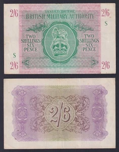 Banconota Occupazione Inglese Italia 2 shillings/6 pence 1943 P.-M3 BB/VF - Imagen 1 de 1