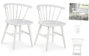  Grannen Modern 18" Spindle Back Dining Chair, 2 Count White
