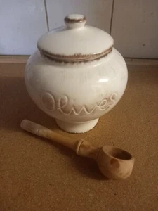 Olive Jar And Ladle - Picture 1 of 3