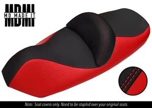 FITS PIAGGIO X9 125 250 500 DUAL CUSTOM GRIP VINYL SEAT COVER DSG3 BLACK & RED - Bild 1 von 5