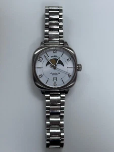 SHINOLA GOMELSKY 36MM MOON PHASE PEARLIZED WHITE DIAL ST. STEEL -11000331- - Picture 1 of 12