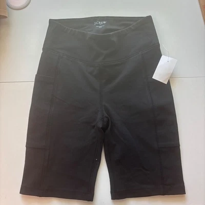 Pantalones Cortos de Bicicleta J.Crew XS Negros Bolsillos de tiro alto Entrenamiento Atlético Ropa Activa Foto 1 de 4