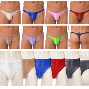 Mens Glossy Bikini Briefs Seamless Thong High Cut Panties Lingerie Underwear  - Picture 1 of 167