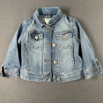 J Crew Crewcuts Denim Jacket Toddler 2 Blue Jean Trucker Classic Button Front - Image 1 of 4