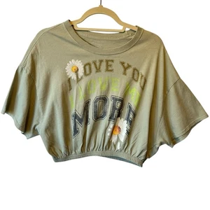 Aerie Offline Elastic waist graphic tee M Sage green Short sleeves Oversized top - Picture 1 of 6