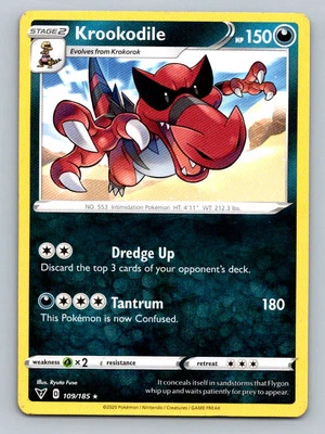 Pokemon Krookodile SWSH04: Vivid Voltage 109/185 Light Play LP+ or Better - Image 1 of 2