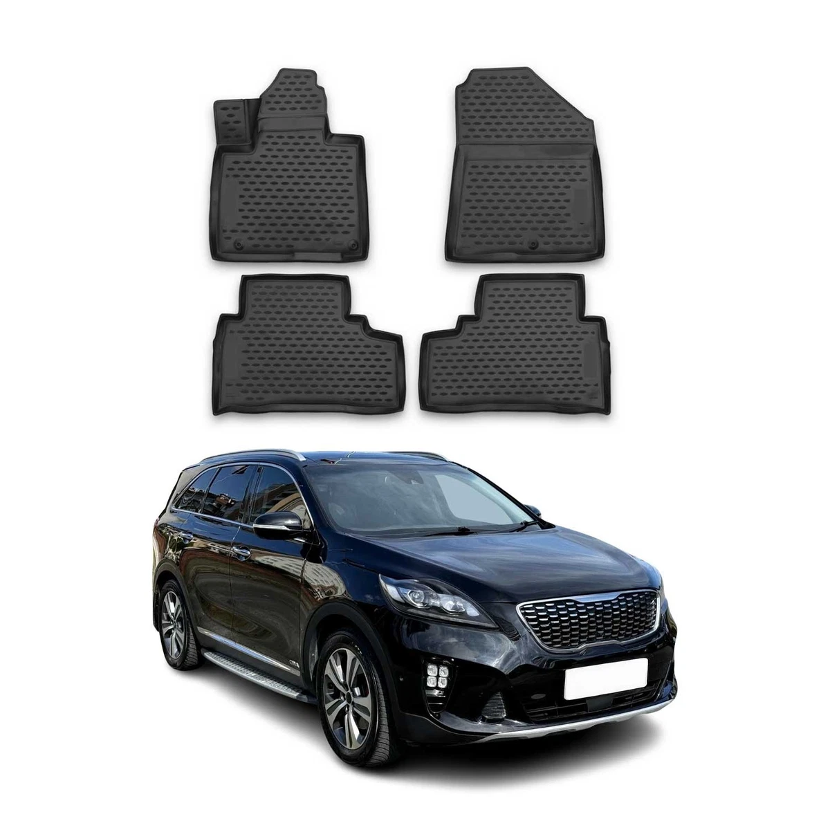 MOTOS Alfombra De Goma Para El Suelo Del Coche Para Kia Sorento IV Desde 2020 Mejore Su Comodidad De Viaje Con La Alfombra Antideslizante Auto TM- Felpudo De Coche Para Todo Tipo