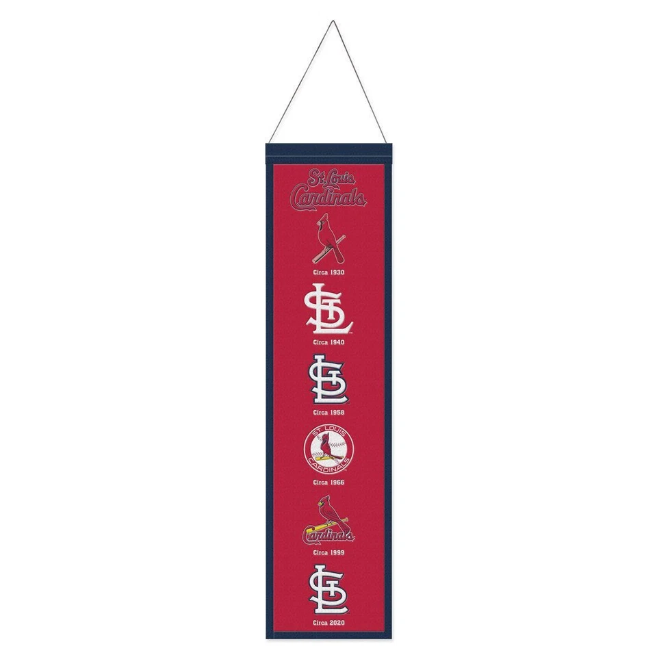 St Louis Cardinals Embroidered Wool Heritage Banner 8"x32" Fanatics
