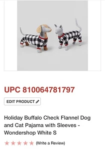 Pijama Buffalo de franela a cuadros para mascotas talla pequeña hasta 20 libras - Imagen 1 de 5