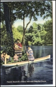 Florida USA 1953 Dug-Out Canoe Kanu d. Seminole Indians - Picture 1 of 1