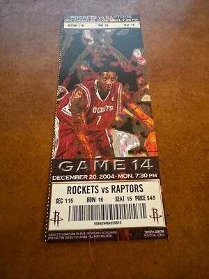 2004 Houston Rockets Raptors Full Basketball Ticket Yao Ming 2nd 40 Point Game — 第 1/2 张图片