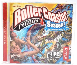 VGUC Scholastic Atari Roller Coaster Tycoon 3: Soaked! PC CD-ROM Disc w/ Manual - Picture 1 of 6