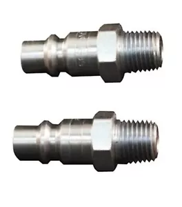 Milton H Style Plugs 1/4" Male NPT Steel Quick Release Plugs S-1839 2 Pack - Picture 1 of 1