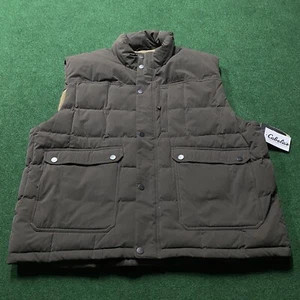 Cabelas Vest Mens 2XL Brown Premium Goose Down Puffer Full Zip Quilted Sweater - Picture 1 of 9