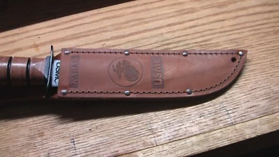 Cuchillo fijo Ka-Bar USMC Fighter acero al carbono negro con funda Foto 1 de 4