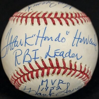 Frank "Hondo" Howard Enos Slaughter MVP RBI HR Leaders Signed Baseball JSA LOA - Image 1 of 4