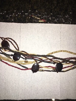 Cinturón Chico's Santa Cruz Marrón Cadena Cuentas M/L Foto 1 de 4